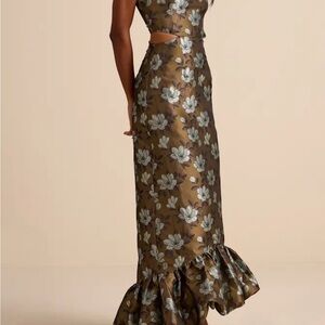 Lulu's Brown Floral Maxi Dress